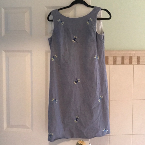 Talbots gingham dragonfly embroidered shift dress - Picture 1 of 6